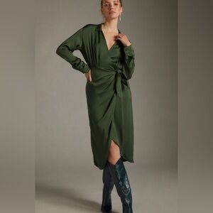 Velvet by Graham & Spencer Green Wrap Dress